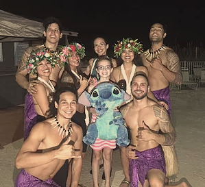 Family enjoying Luau 