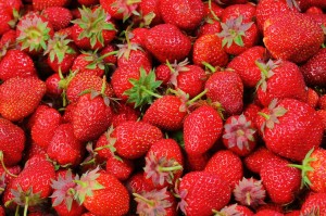 strawberries at the beach